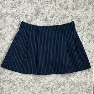 H&M Dark Blue Pinstripe Mini Skirt